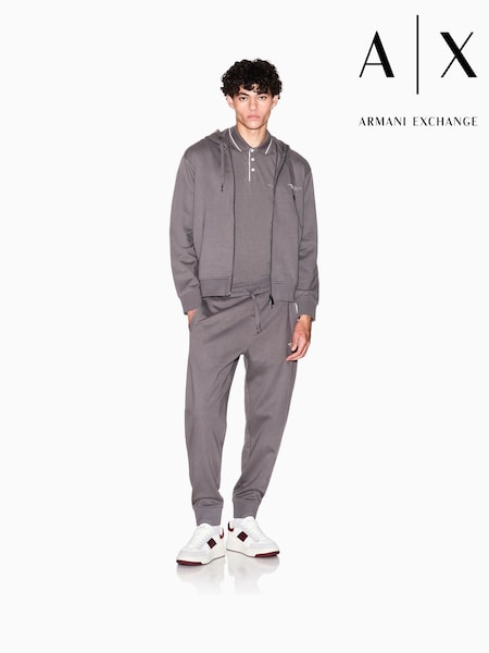 Armani Exchange Regular Fit Grey Logo Polo Shirt (F21061) | £70
