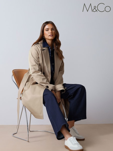 M&Co Natural Dipped Back Trench Coat (F21239) | £80