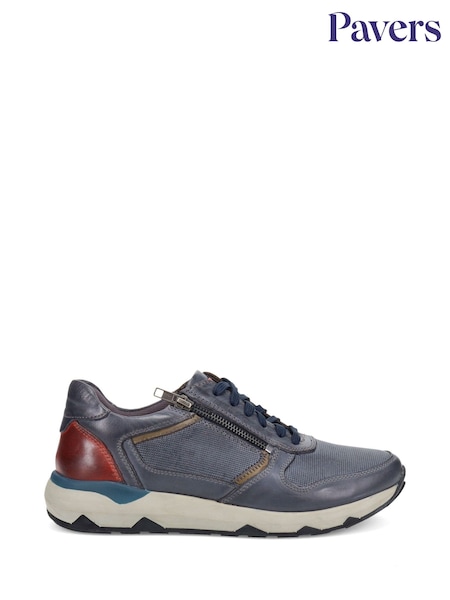 Pavers Blue Casual Leather Lace-Up Shoes (F21267) | £40