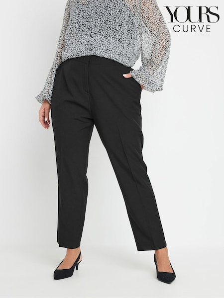 Yours Curve Black Tapered Trousers (F21309) | £24