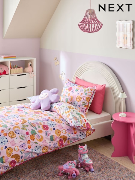 Multi Icon Reversible Duvet Cover And Pillowcase Set (F21477) | £22 - £34
