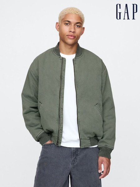 Gap Khaki Green Oversized Bomber Jacket (F21502) | £105