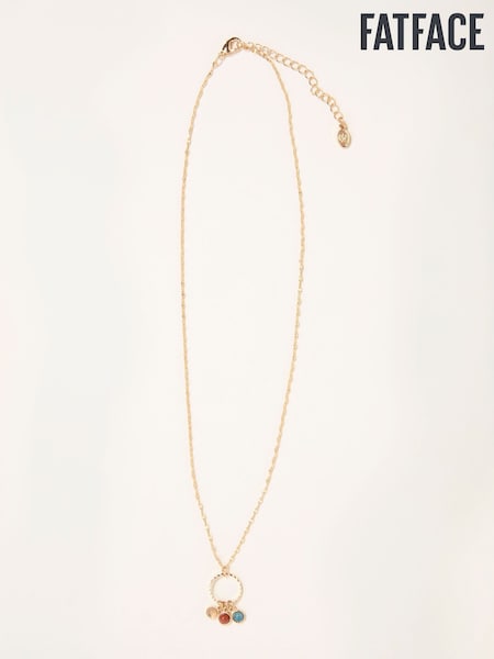 FatFace Gold Tone Trio Gem Necklace (F21511) | £14.50