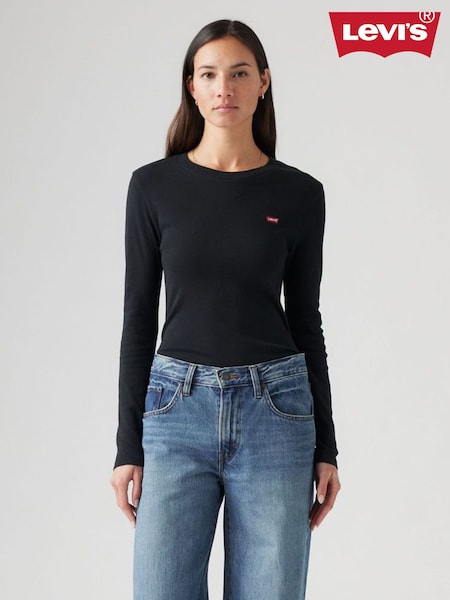 Levi's® Black Essential Housemark Long Sleeve T-Shirt (F21792) | £35