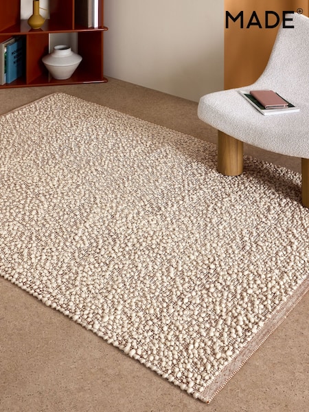 MADE.COM Rust Claude Boucle Wool Rug (F22111) | £90 - £360