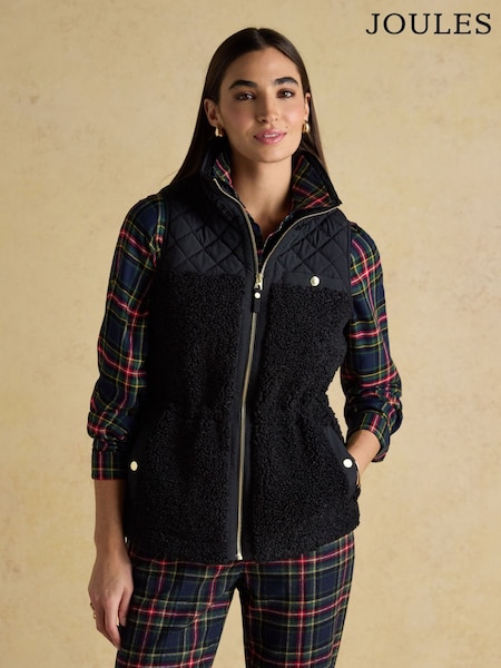 Joules Tadworth Black Fleece Gilet (F22119) | £75