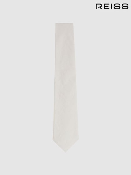 Reiss Ecru Elio Linen Textured Tie (F22185) | £58