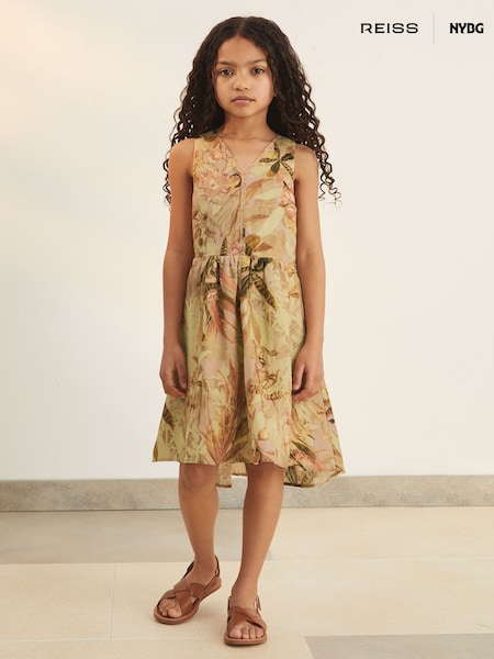 Reiss Khaki Anna 4-9 yrs Reiss | NYBG Floral-Print Midi Dress (F22194) | £75