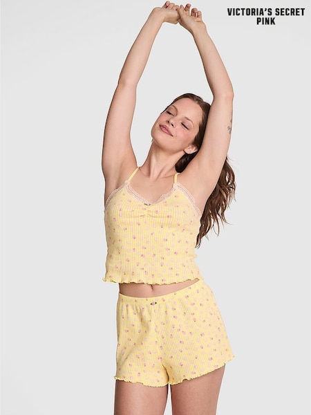Victoria's Secret PINK Mellow Yellow Short Pointelle Pyjama Bottoms (F22372) | £19