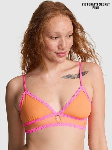 Victoria's Secret PINK Vitamin C Orange Triangle Lace Bralette (F22378) | £25