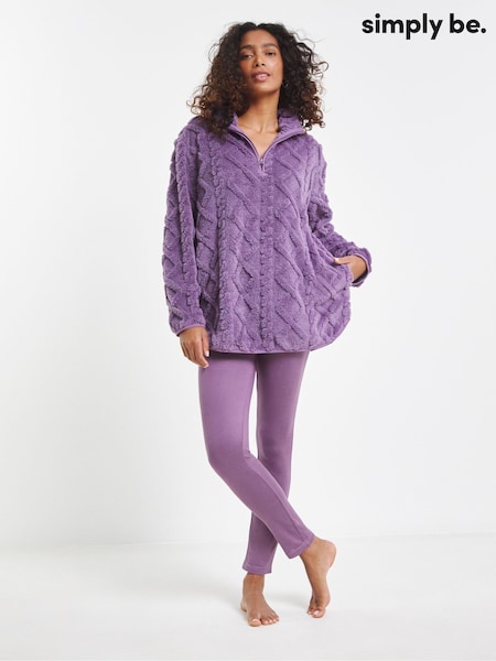 Simply Be Purple Pretty Secrets Cable Lounge Set (F22476) | £34