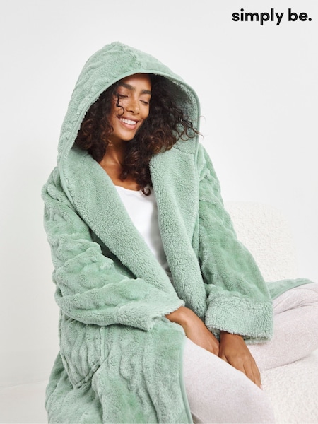 Simply Be Green Oversized Pretty Secrets Fleece Cardigan (F22481) | £32
