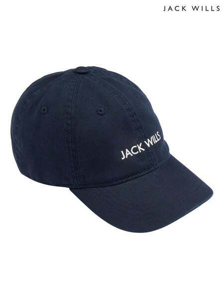 Jack Wills Blue Block Logo 100% Cotton Cap (F22487) | £15