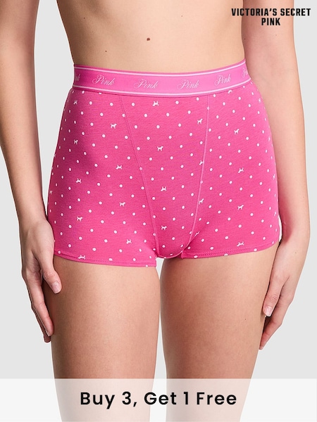 Victoria's Secret PINK Pink Gossip Dot Short Cotton Logo Knickers (F22504) | £9