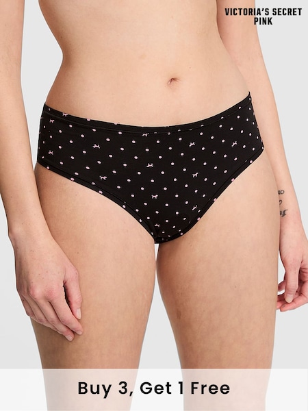 Victoria's Secret PINK Black Dog Print Cheeky Cotton Knickers (F22553) | £9
