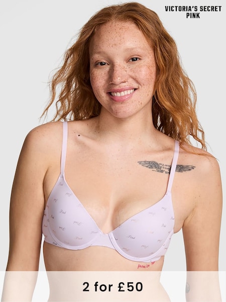 Victoria's Secret PINK Purple Whisper Logo Push Up Bra (F22573) | £29