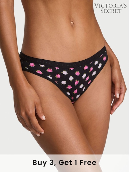 Victoria's Secret Black Floral Bikini Knickers (F22579) | £9