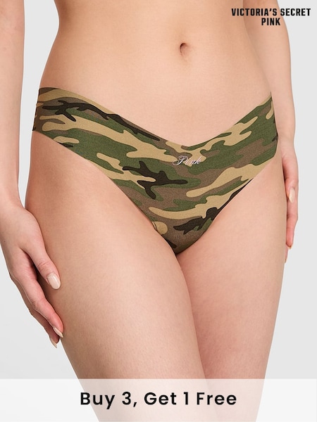 Victoria's Secret PINK Camo Green Thong Knickers (F22582) | £9