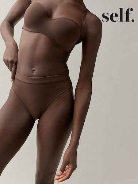 self. Bitter Chocolate Nude Midi Knickers (F22666) | £10