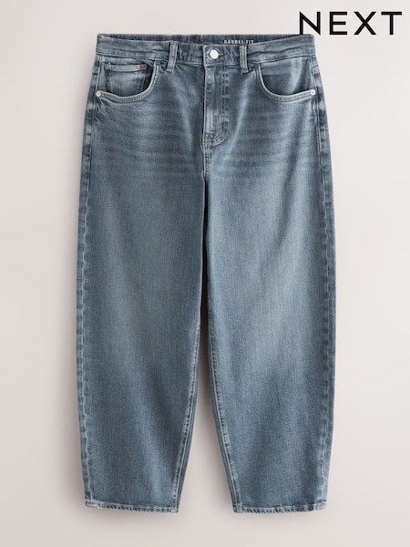 Blue Dark Steel Barrel Fit Vintage Wash Denim Jeans (F22694) | £30
