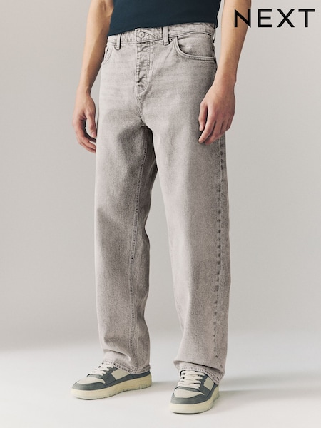 Grey Tint Relaxed Fit Vintage Wash Denim Jeans (F22696) | £30