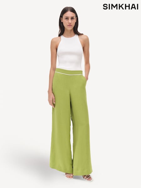 Simkhai Green Heidi Wide Trousers (F22713) | £320