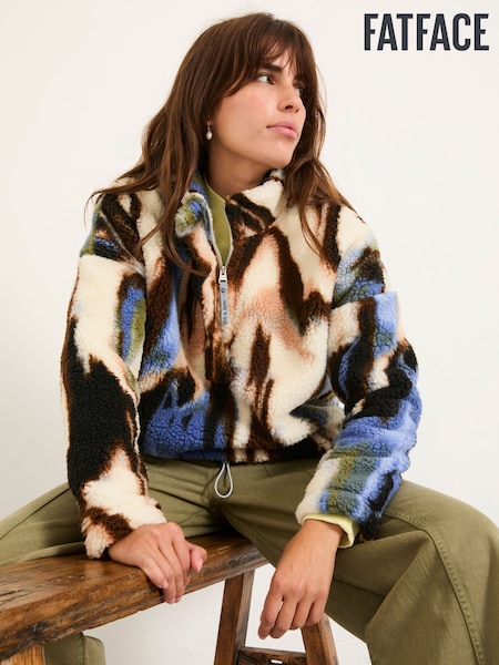 FatFace Raya Natural Printed Half Neck Fleece (F22782) | £65