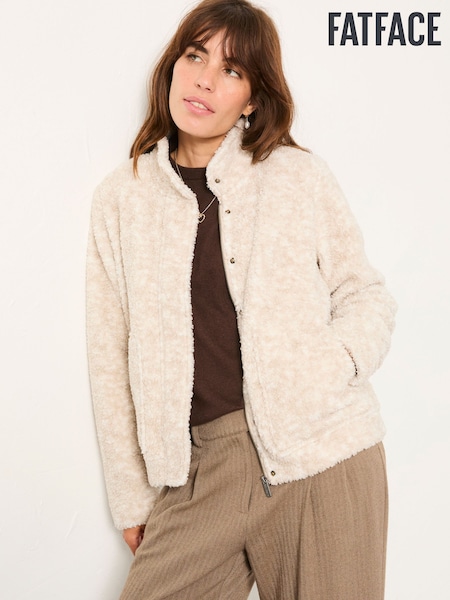 FatFace Natural Fleece Bomber Zip Through Jacket (F22968) | £69