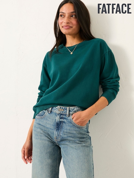 FatFace Georgia Dark Teal Blue Crew Sweatshirt (F22974) | £42