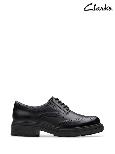 Clarks Black Standard Fit (F) Leather Orinoco3 Derby Shoes (F23011) | £75