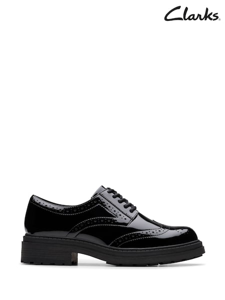 Clarks Black Patent Wide Fit (G) Leather Orinoco3 Derby Shoes (F23026) | £75