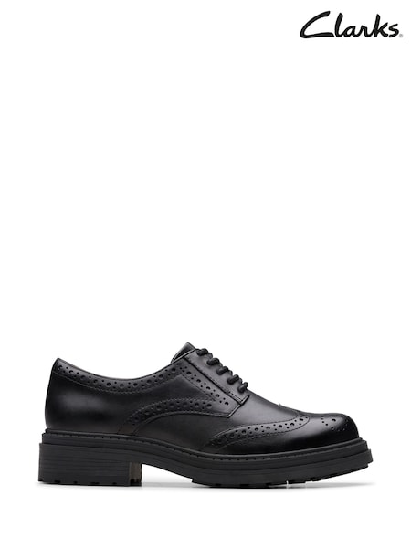 Clarks Black Wide Fit (G) Leather Orinoco3 Derby Shoes (F23032) | £75