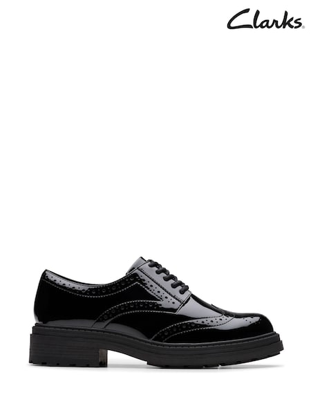 Clarks Black Patent Standard Fit (F) Leather Orinoco3 Derby Shoes (F23052) | £75