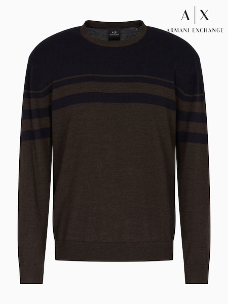 Armani Exchange Regular Fit Logo Brown Jumper (F23070) | £115
