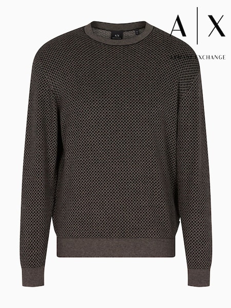 Armani Exchange Regular Fit Logo Black Jumper (F23071) | £115