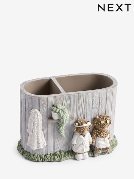 Grey Hamish the Highland Cow Spa Toothbrush Tidy (F23134) | £16