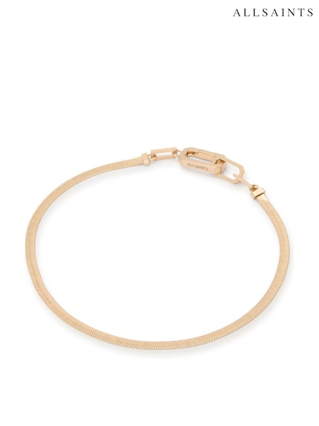 AllSaints Gold Tone Signature Snake Effect Chain Collar Necklace (F23254) | £59