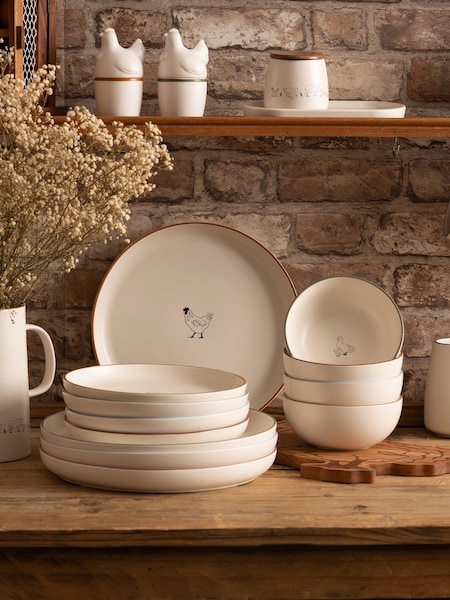 Woodbury Lane Natural Animal Dinner Set 12 Piece (F23305) | £91