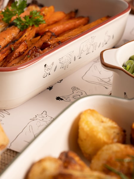 Woodbury Lane Set of 2 Natural Roasting Dishes (F23312) | £36