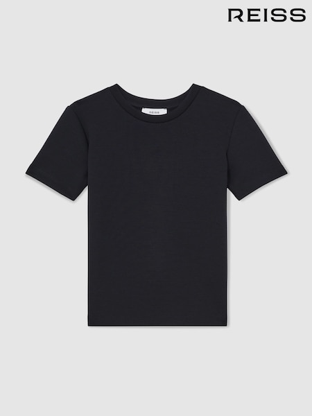 Reiss Navy Bradley 13-14 yrs Premium Interlock Crew-Neck T-Shirt (F23361) | £26