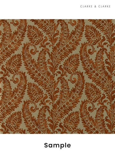 Clarke & Clarke Russet Gilver Marianne Regale Wallpaper Sample (F23399) | £1
