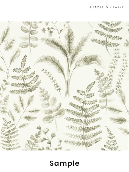 Clarke & Clarke Natural Marianne Bracken Wallpaper Sample (F23412) | £1