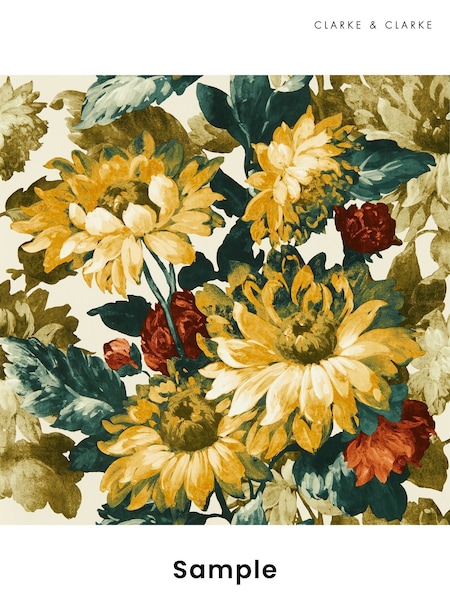 Clarke & Clarke Olive Russet Marianne Sunforest Wallpaper Sample (F23424) | £1