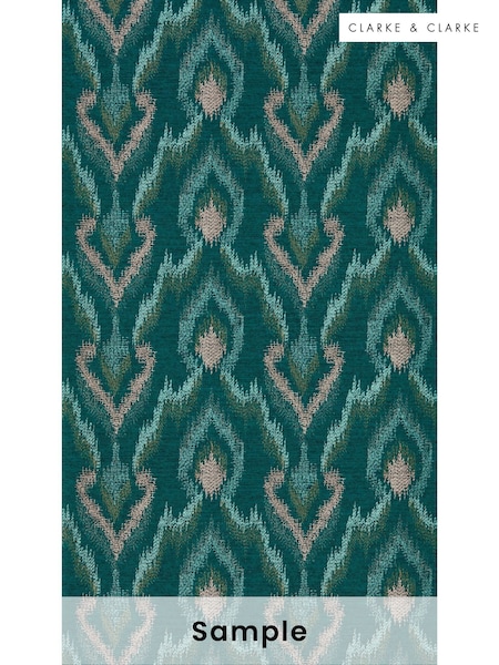 Clarke & Clarke Teal Lusso Velluto Wallpaper Sample (F23430) | £1
