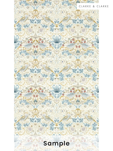 Clarke & Clarke Linen Plum William Morris Strawberry Thief Wallpaper Sample (F23434) | £1