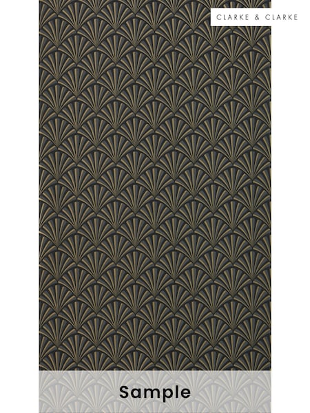 Clarke & Clarke Noir Lusso Chrysler Wallpaper Sample (F23440) | £1