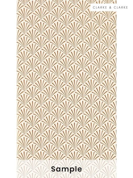 Clarke & Clarke Rose Gold Lusso Chrysler Wallpaper Sample (F23441) | £1