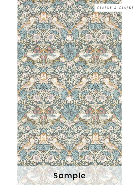 Clarke & Clarke Slate Blush William Morris Strawberry Thief Wallpaper Sample (F23459) | £1