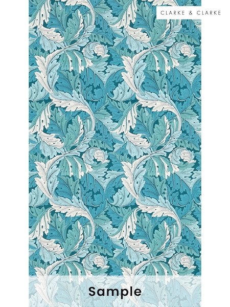 Clarke & Clarke Teal William Morris Acanthus Wallpaper Sample (F23464) | £1