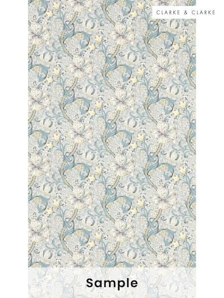 Clarke & Clarke Slate Dove Golden Lily Wallpaper Sample (F23467) | £1